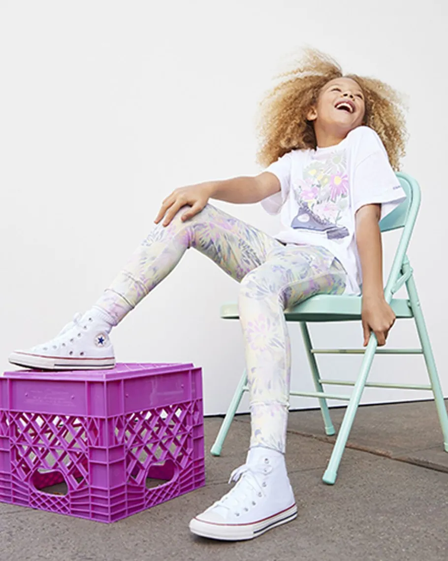 Converse Floral Chucks Loose T-Shirt*Niños Niña | Partes De Arriba Y Camisetas