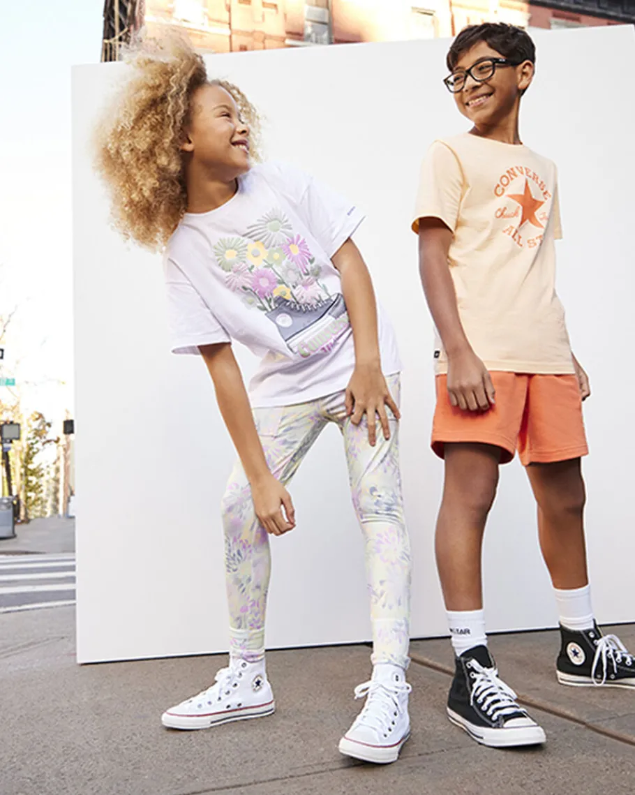 Converse Floral Chucks Loose T-Shirt*Niños Niña | Partes De Arriba Y Camisetas